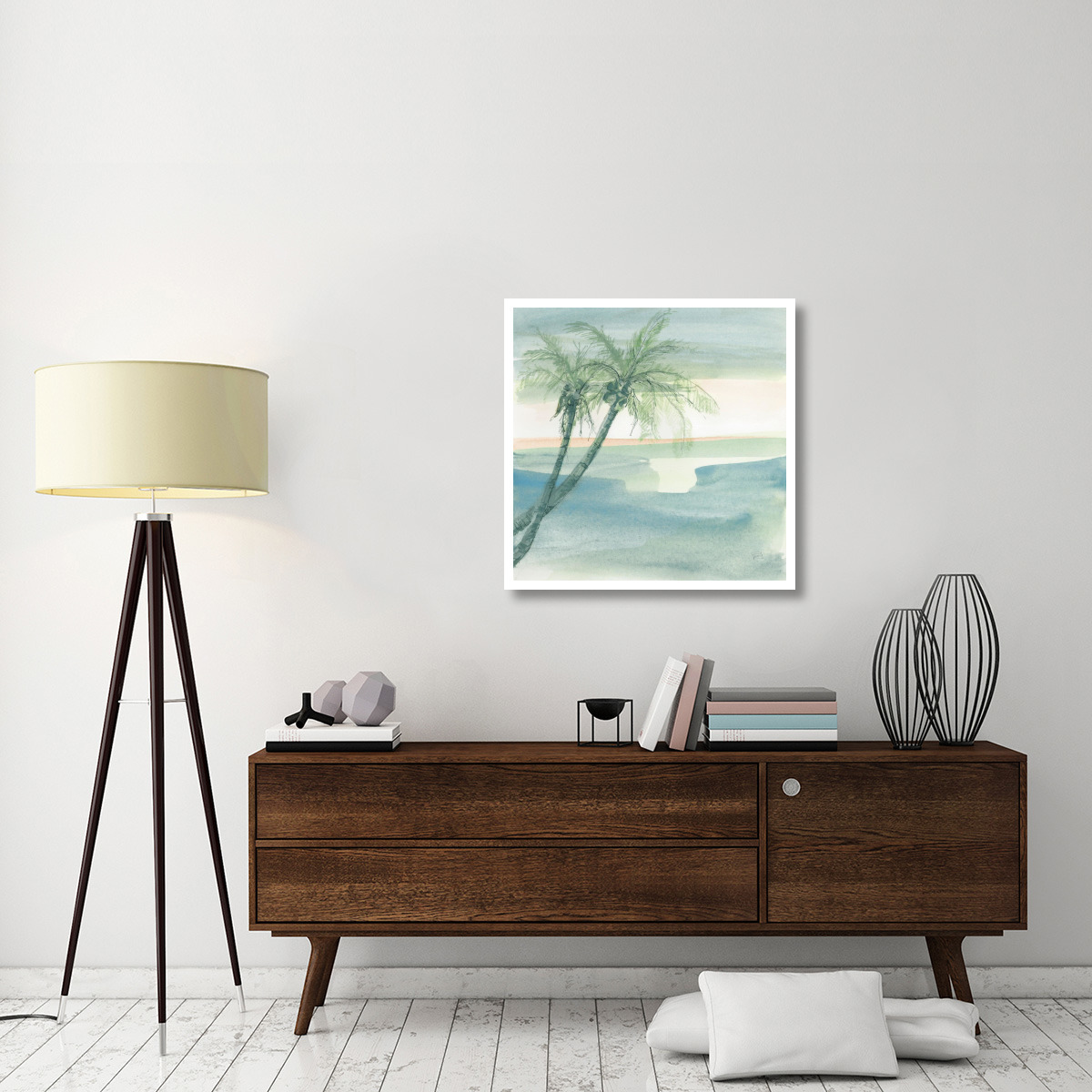 Peaceful Dusk I Tropical -Paper Art-32&quotx32"