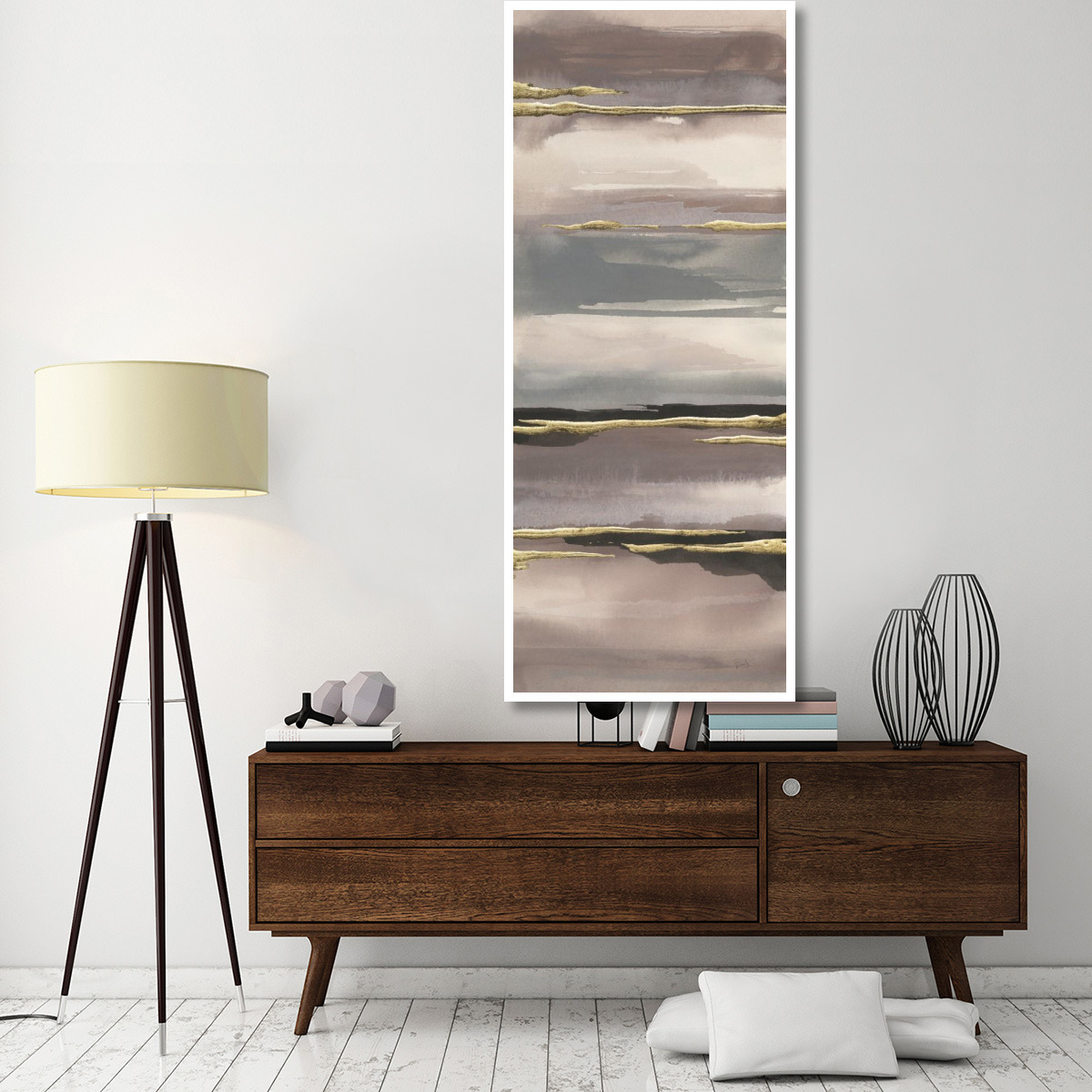 Gilded Morning Fog IV Gold -Paper Art-32&quotx77"