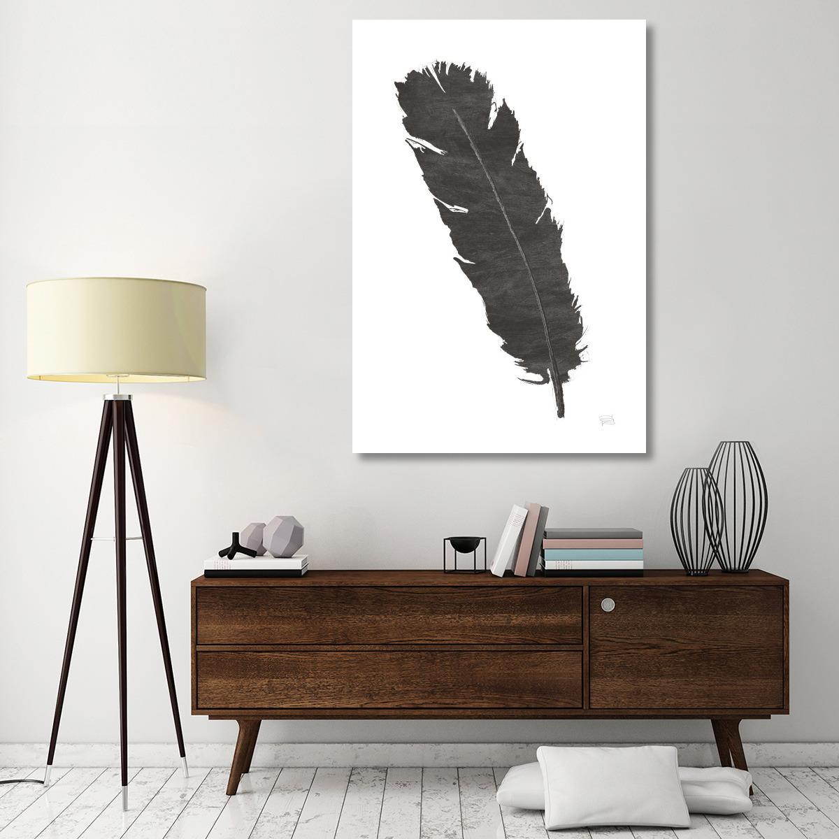 Black Feather V -Paper Art-42&quotx62"