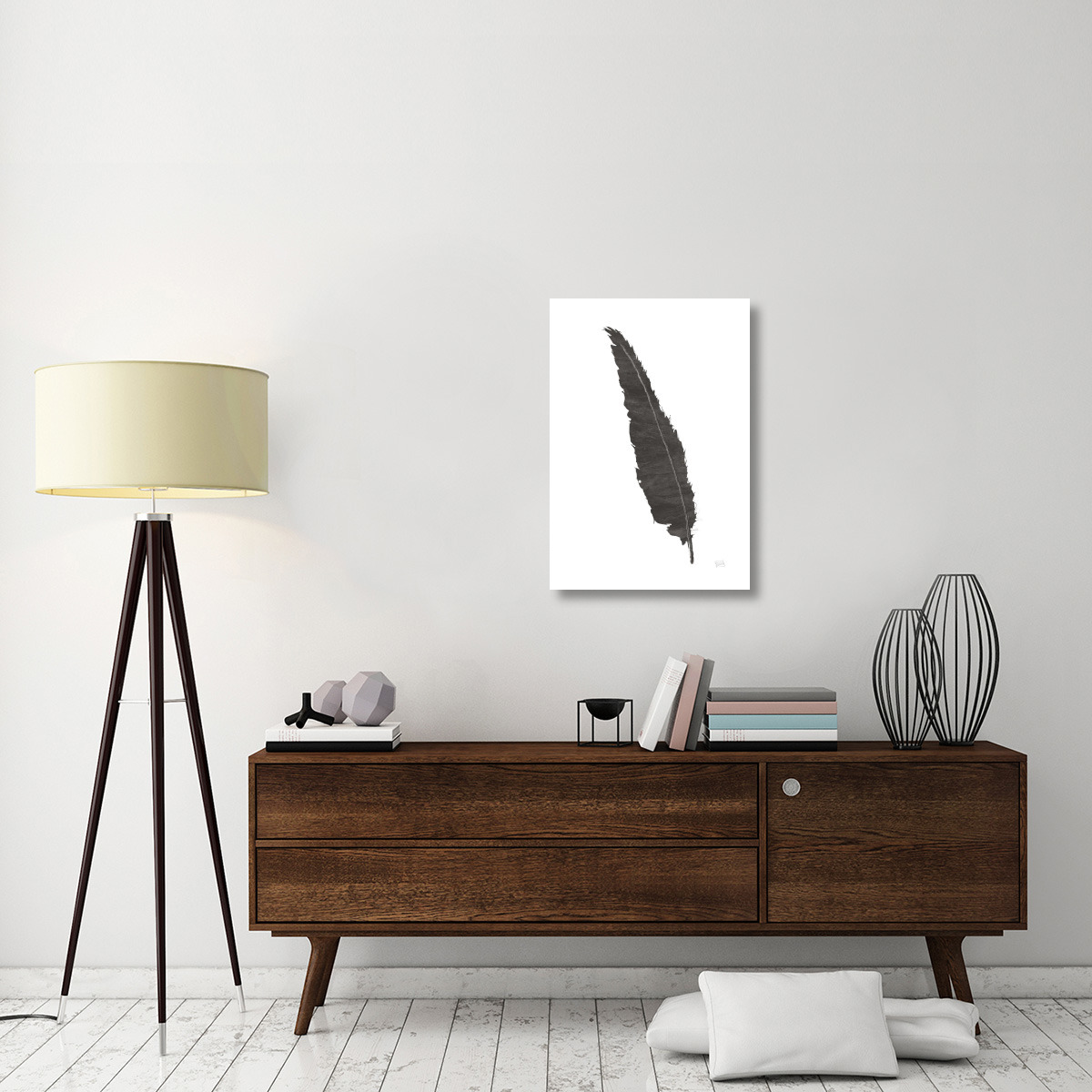 Black Feather VI -Paper Art-22&quotx32"