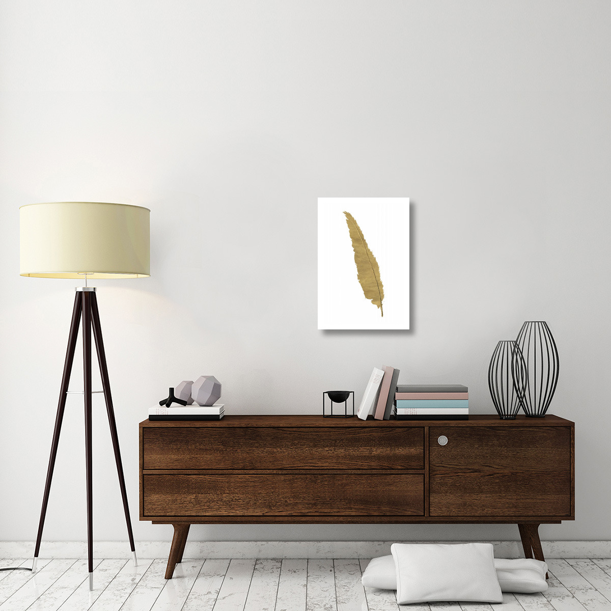 Pure Gold Feather VI -Paper Art-18&quotx26"