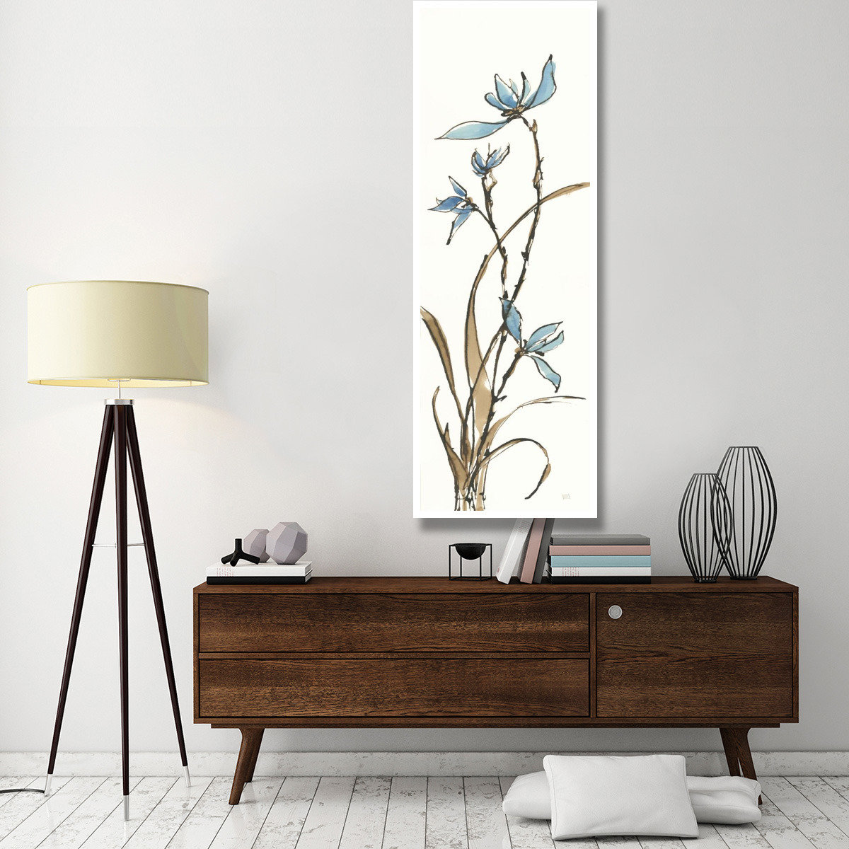 Spring Orchids I on White -Paper Art-26&quotx74"