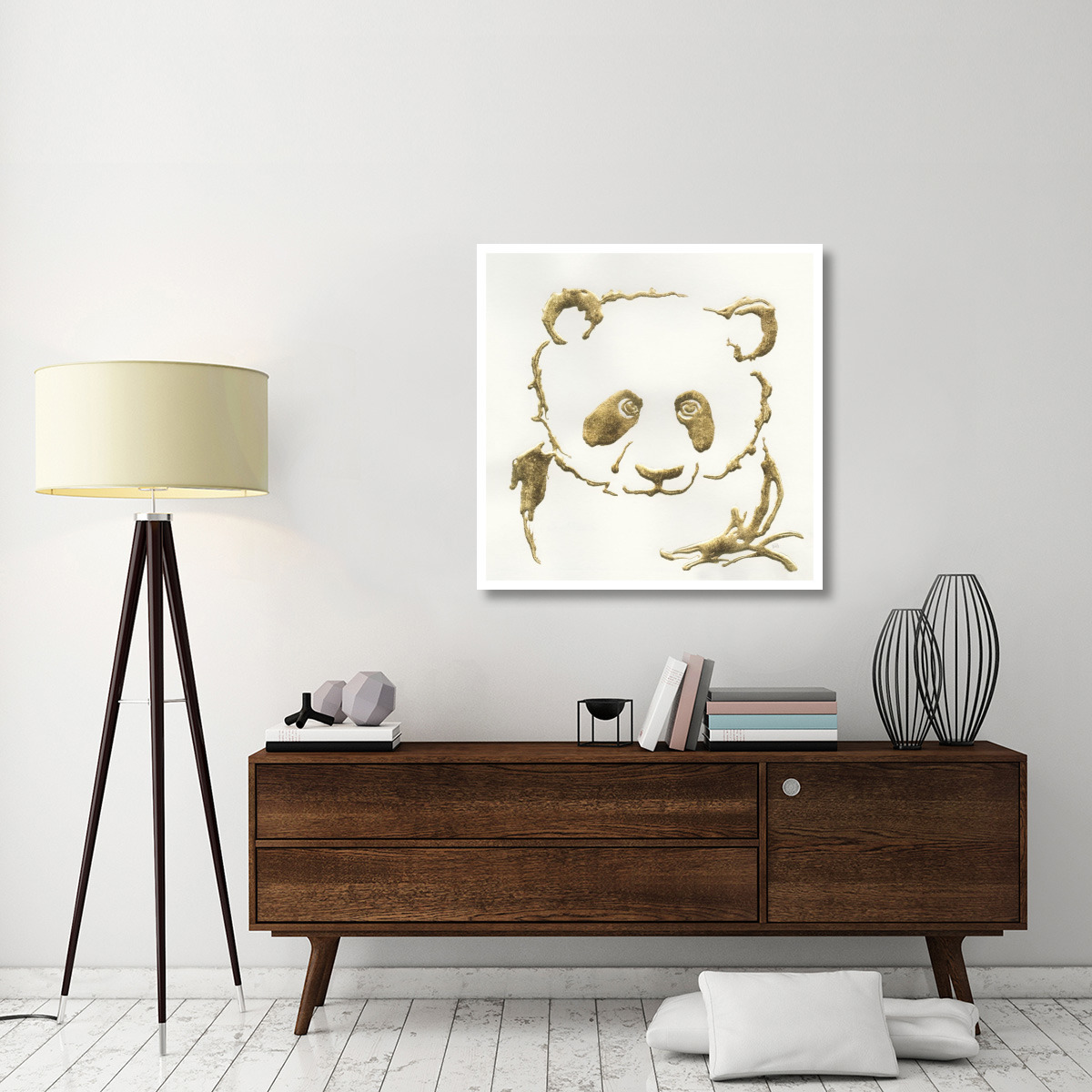 Gilded Panda -Paper Art-38&quotx38"