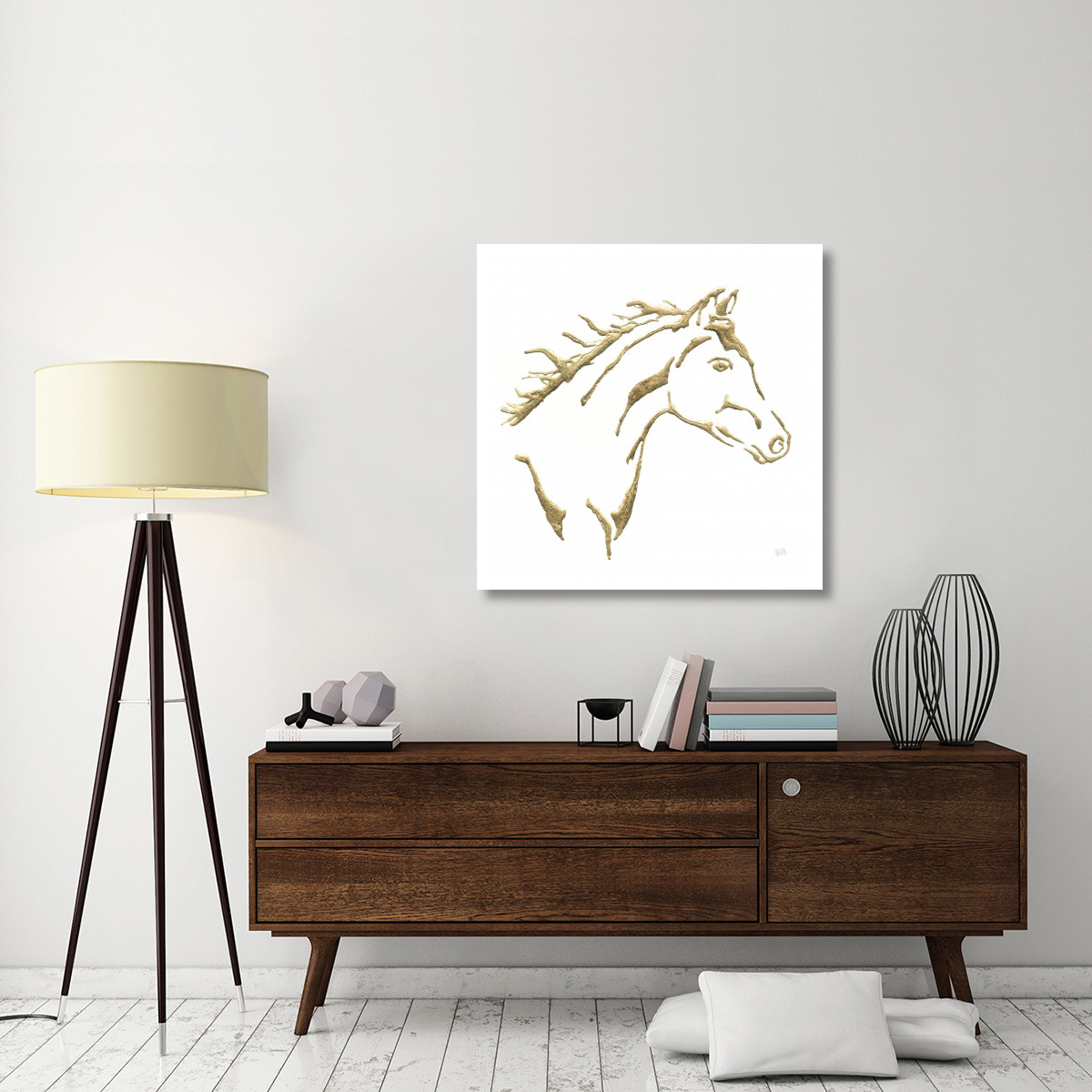 Gilded Filly on White -Paper Art-38&quotx38"