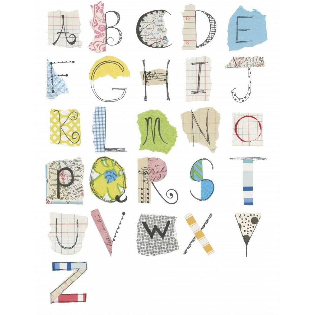 Alphabet I -Paper Art-14&quotx18"