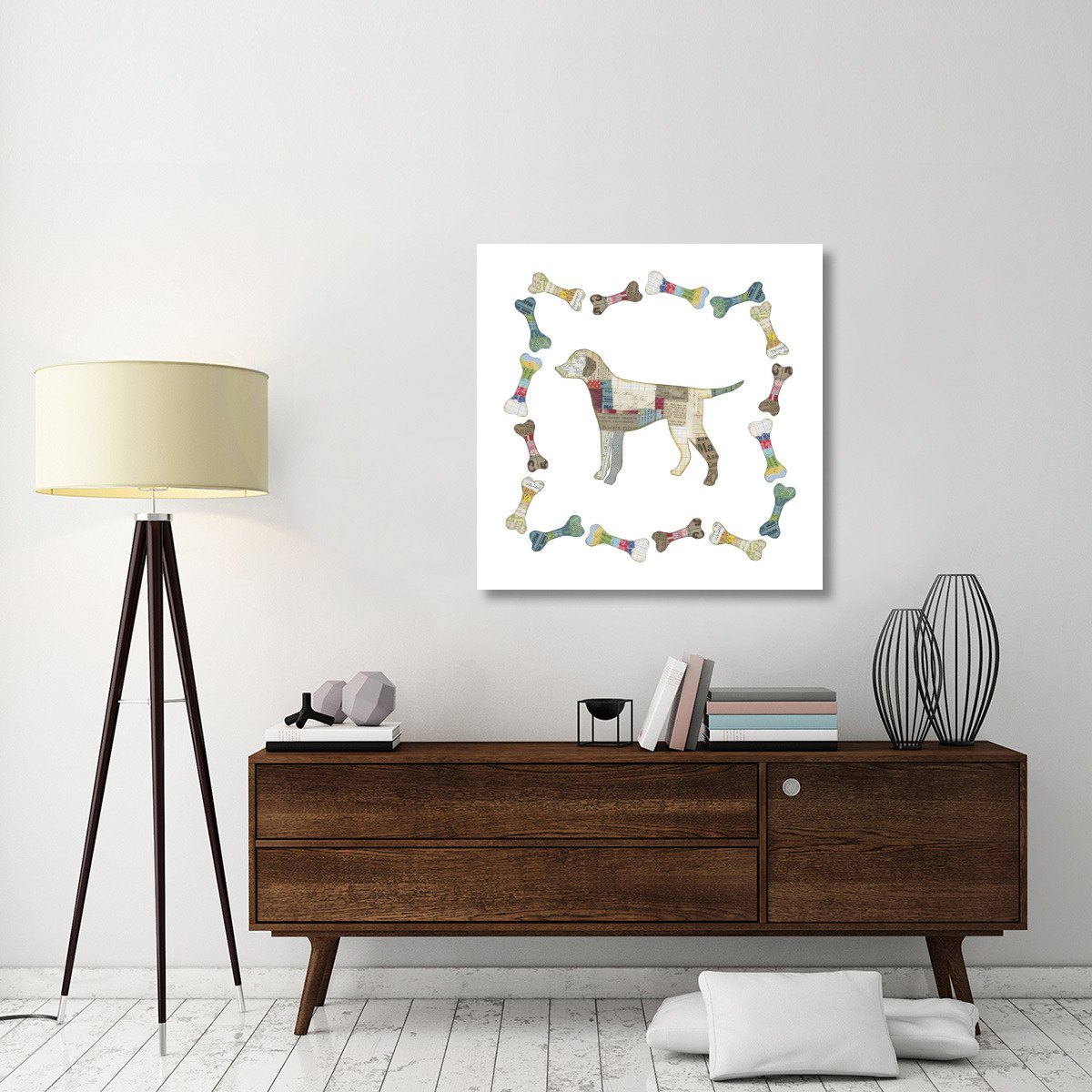 Good Dog II Sq with Border -Paper Art-38&quotx38"