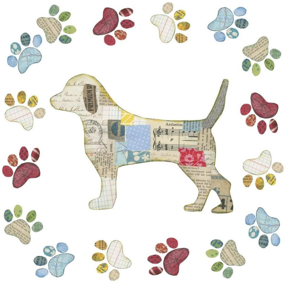 Good Dog IV Sq with Border -Paper Art-20&quotx20"