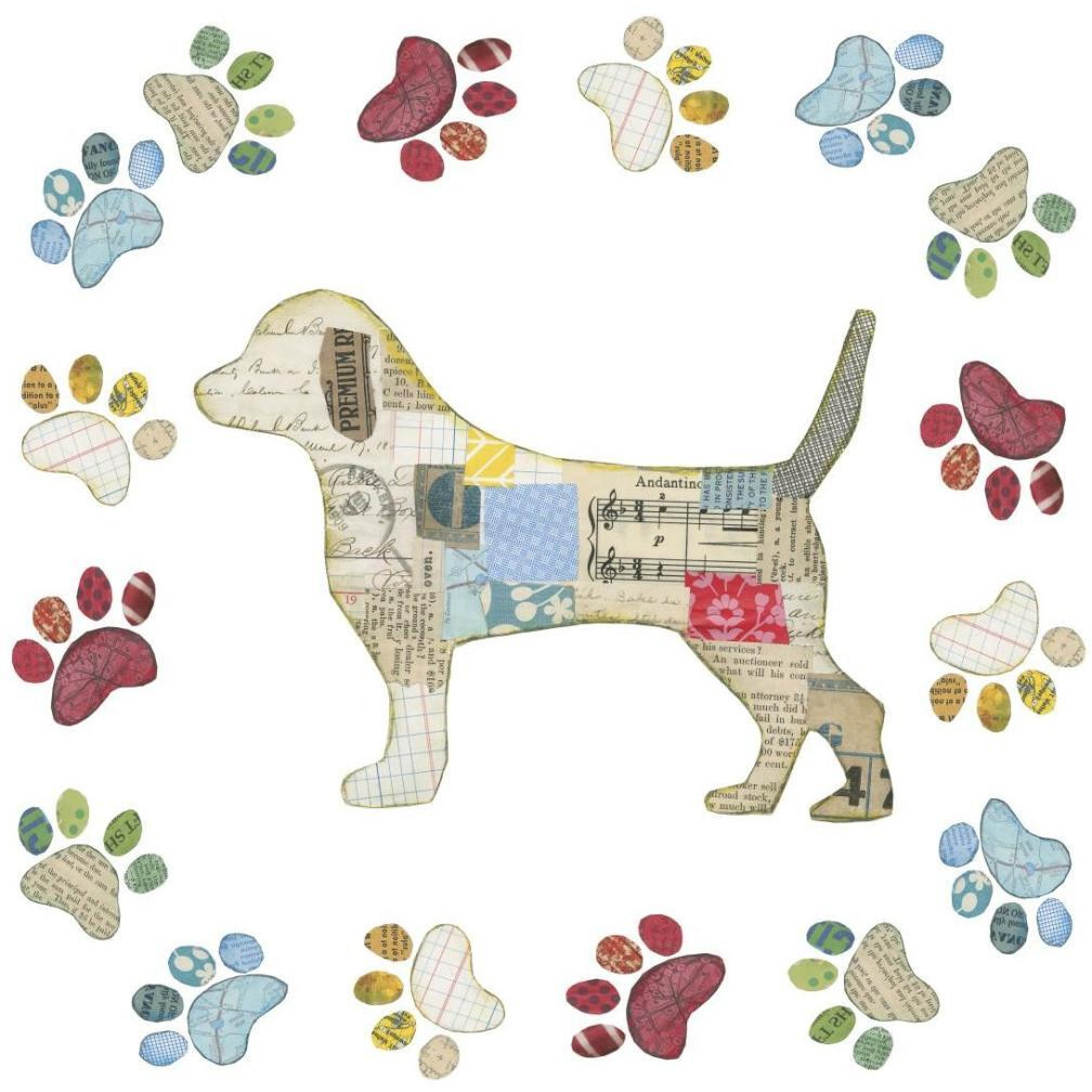 Good Dog IV Sq with Border -Paper Art-26&quotx26"