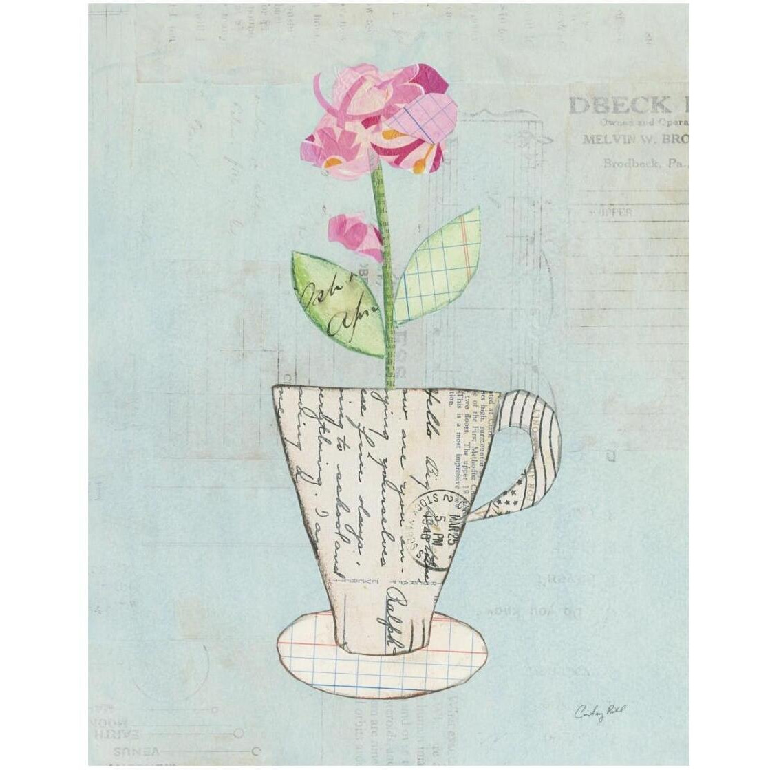 Teacup Floral III on Print -Paper Art-22&quotx26"