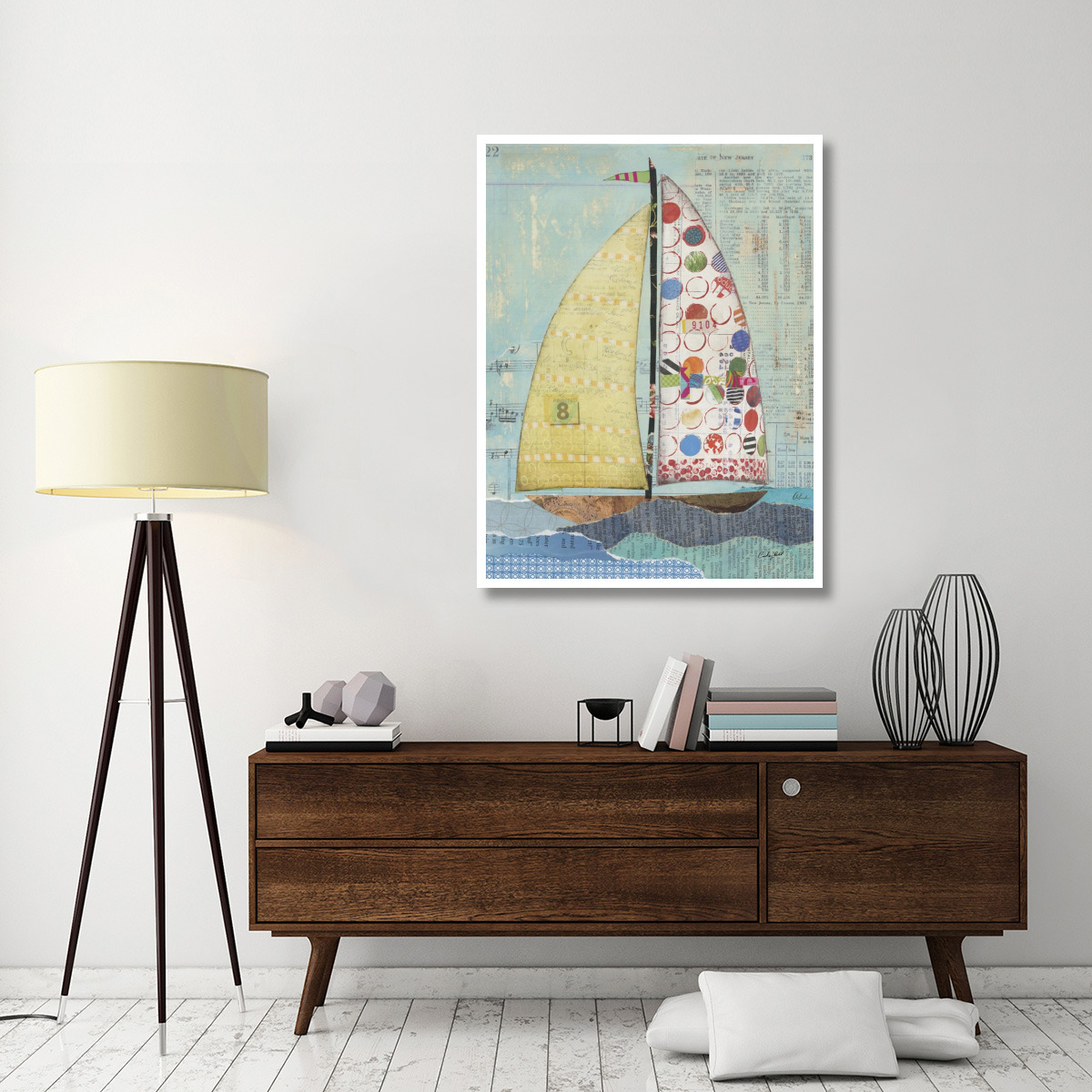 At the Regatta I Sail -Paper Art-38&quotx50"