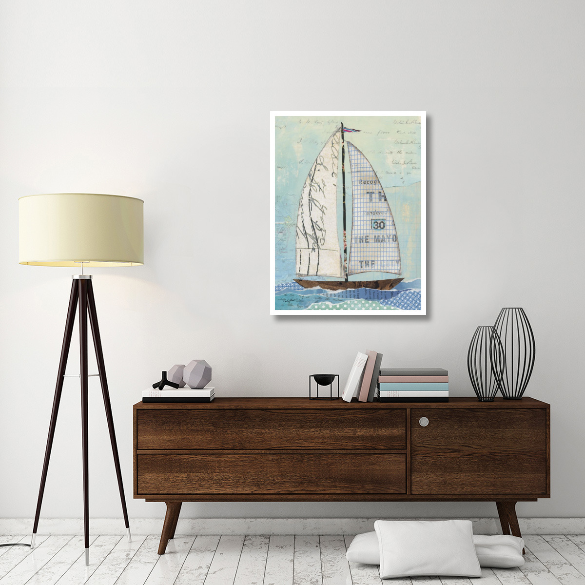 At the Regatta III Sail -Paper Art-32&quotx42"