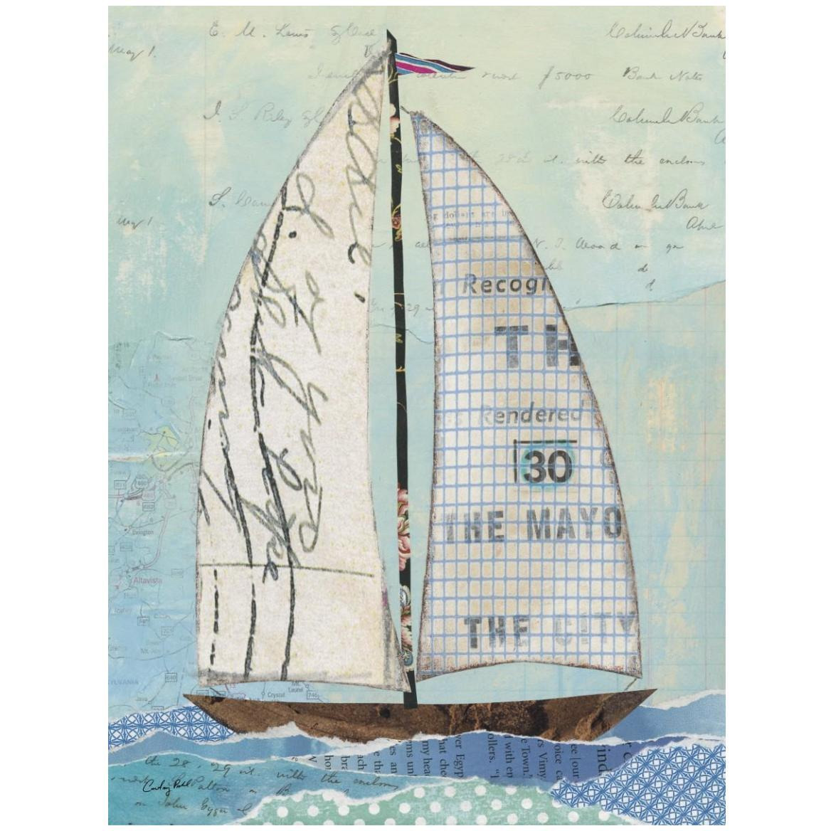 At the Regatta III Sail -Paper Art-38&quotx50"