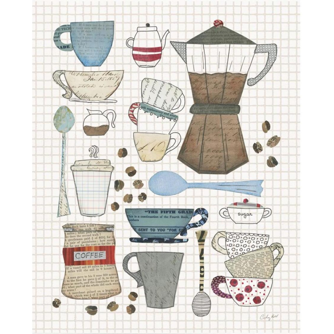 Coffee Chart I v2 Gingham -Paper Art-24&quotx30"