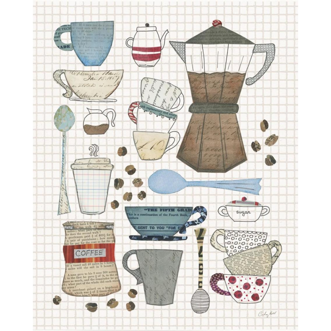 Coffee Chart I v2 Gingham -Paper Art-30&quotx37"