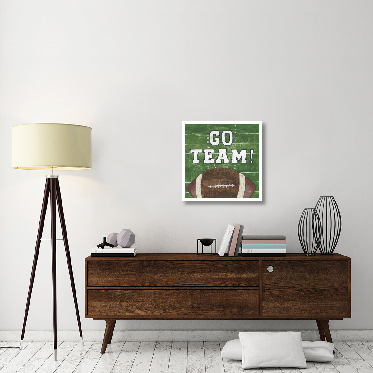 On the Field I Go Team -Paper Art-26&quotx26"