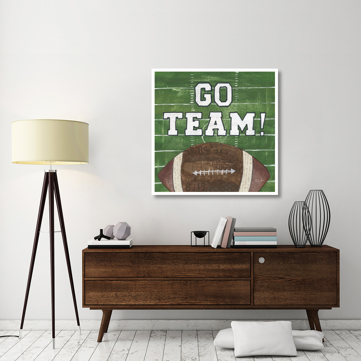 On the Field I Go Team -Paper Art-42&quotx42"