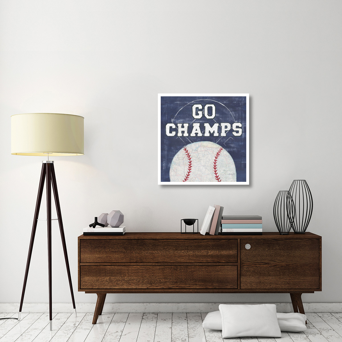 On the Field III Go Champs -Paper Art-32&quotx32"