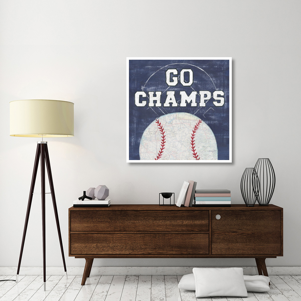 On the Field III Go Champs -Paper Art-42&quotx42"