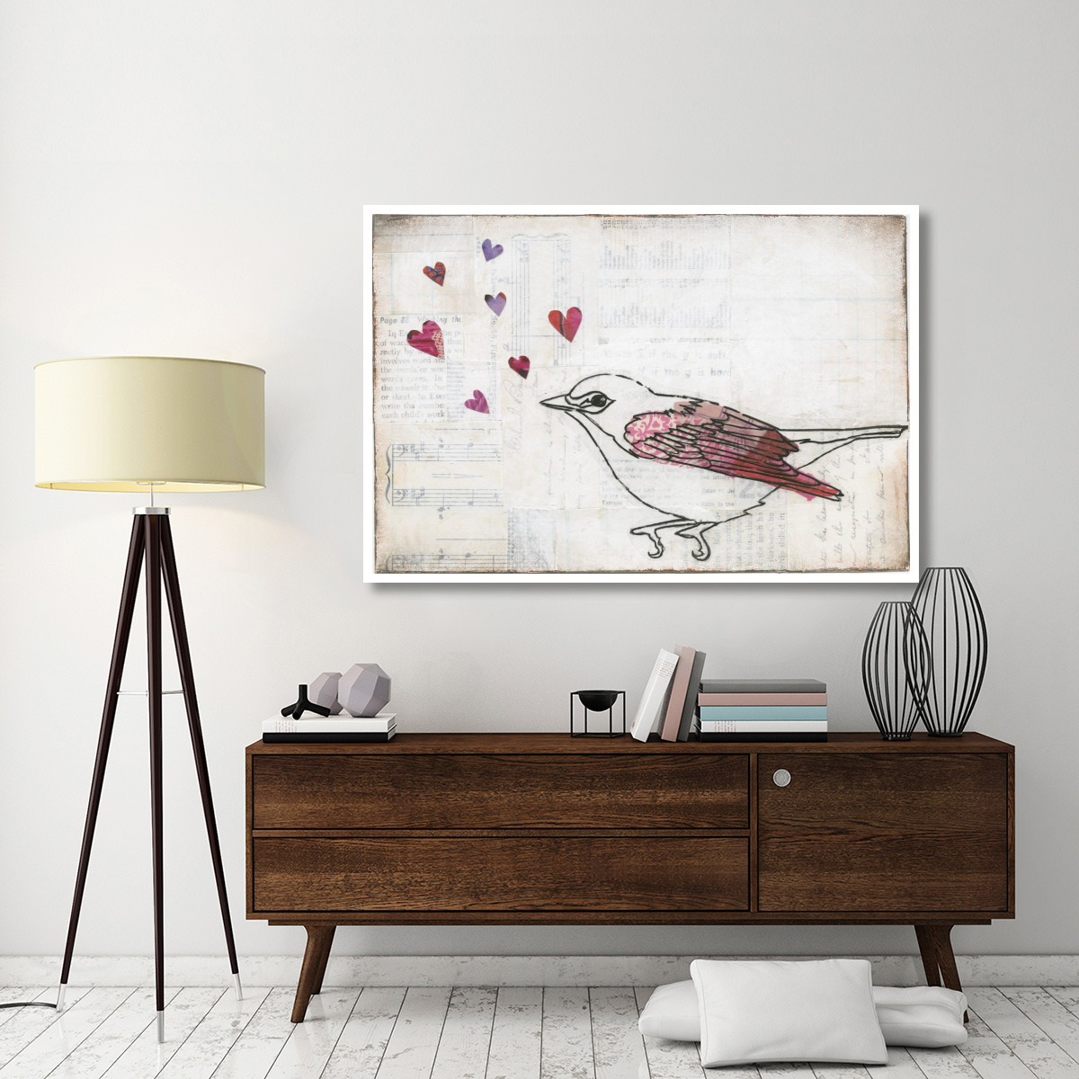 Love Birds II -Paper Art-62&quotx42"