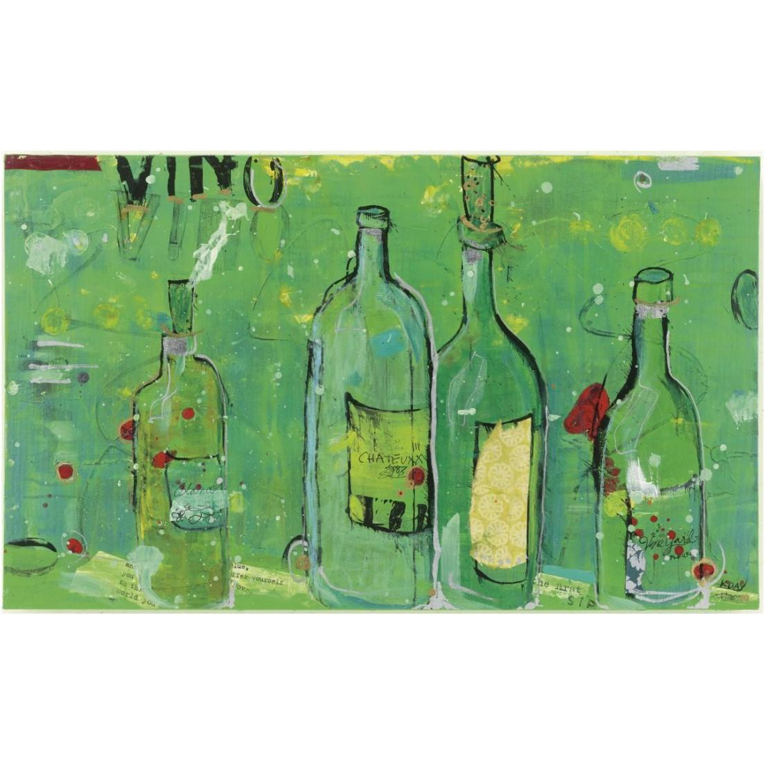 Vino Blanco -Paper Art-24&quotx15.42"