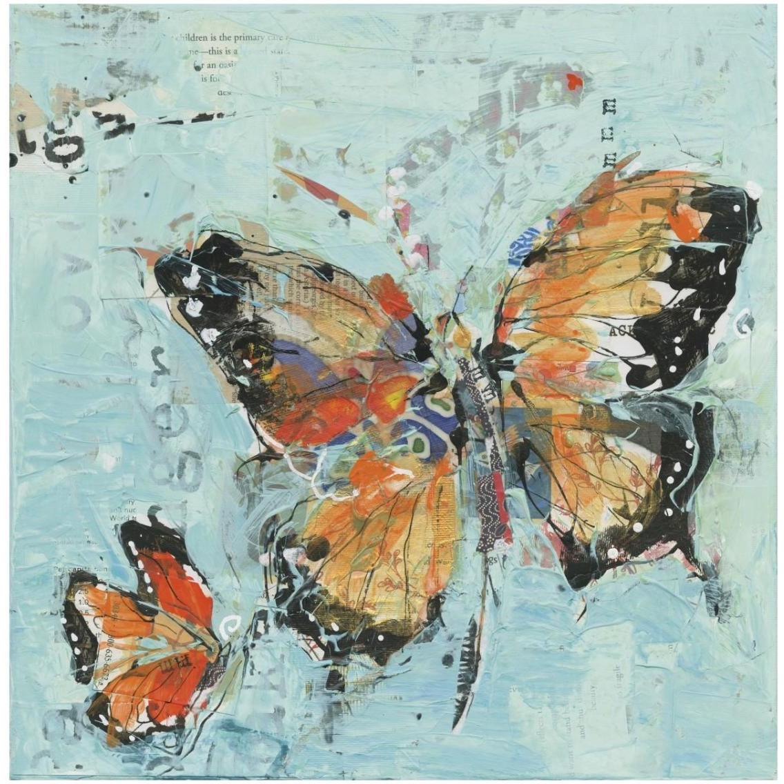 Monarch II Light Blue -Paper Art-32&quotx32"