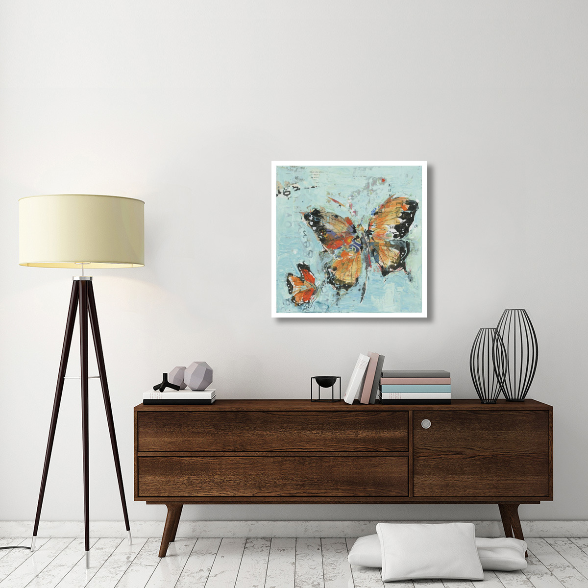 Monarch II Light Blue -Paper Art-32&quotx32"