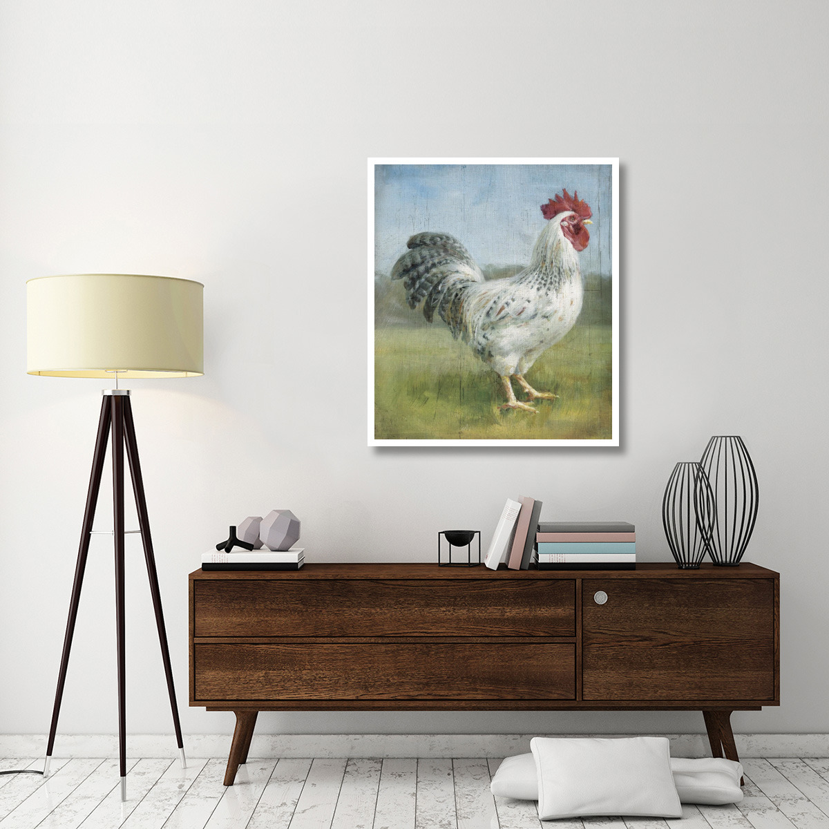 Noble Rooster IV v.2 Vintage No Border -Paper Art-36.4&quotx42"