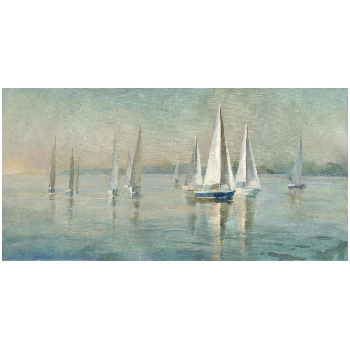 Sailboats at Sunrise Crop -Paper Art-50&quotx26"