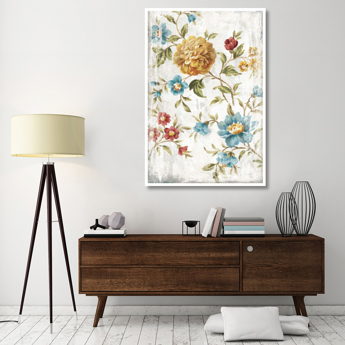 Golden Flowers I -Paper Art-42&quotx62"