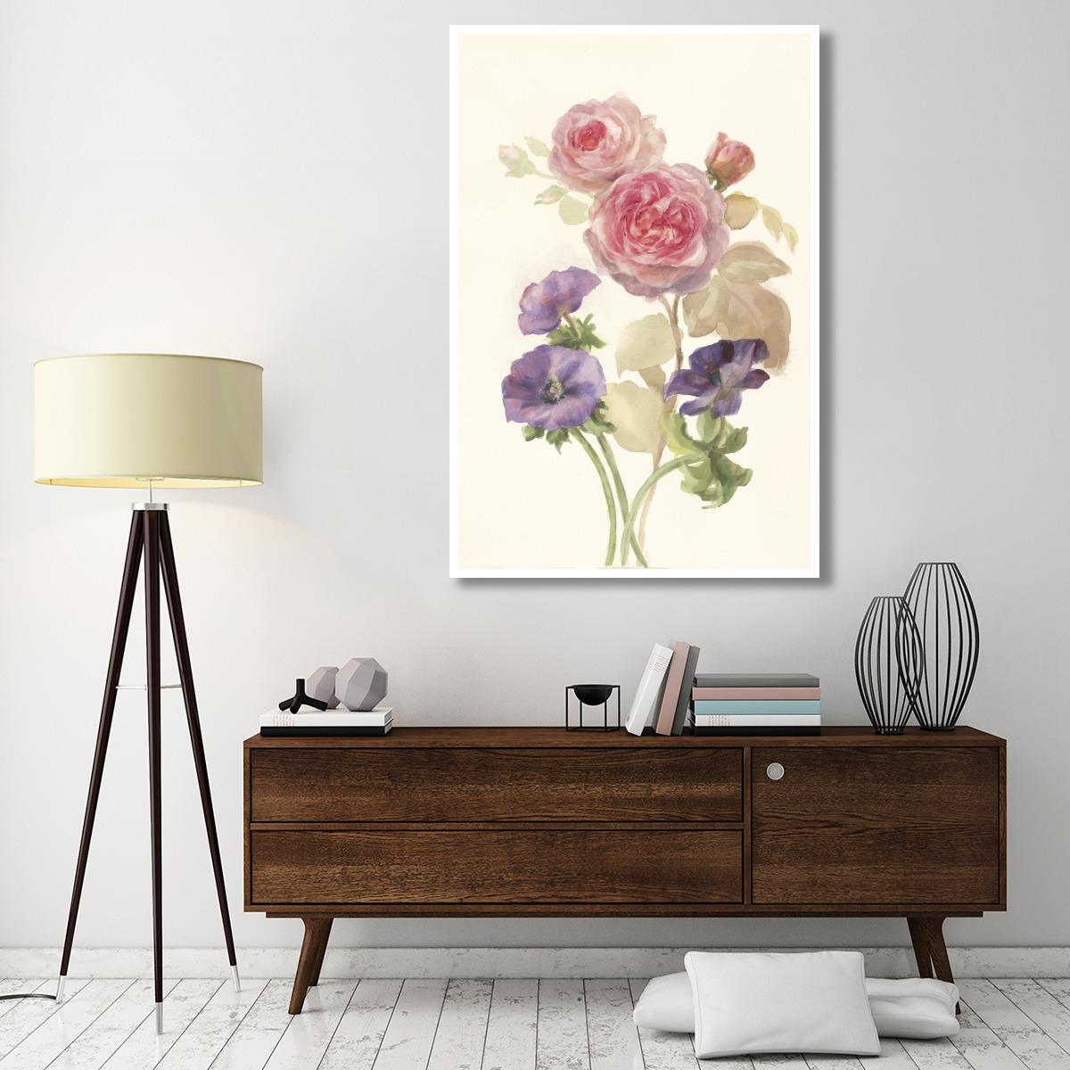 Watercolor Flowers III -Paper Art-42&quotx62"