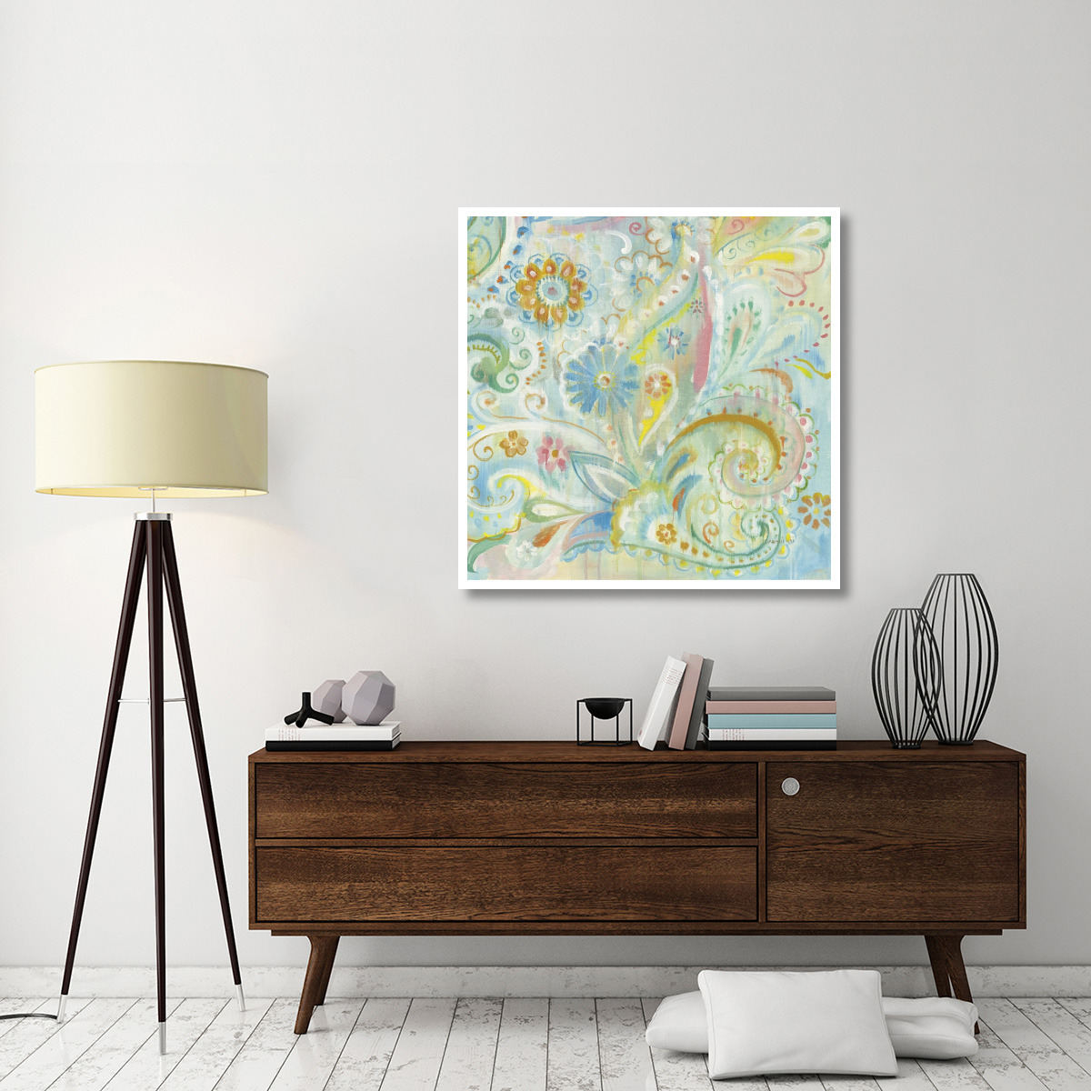 Spring Dream Paisley XIII -Paper Art-42&quotx42"