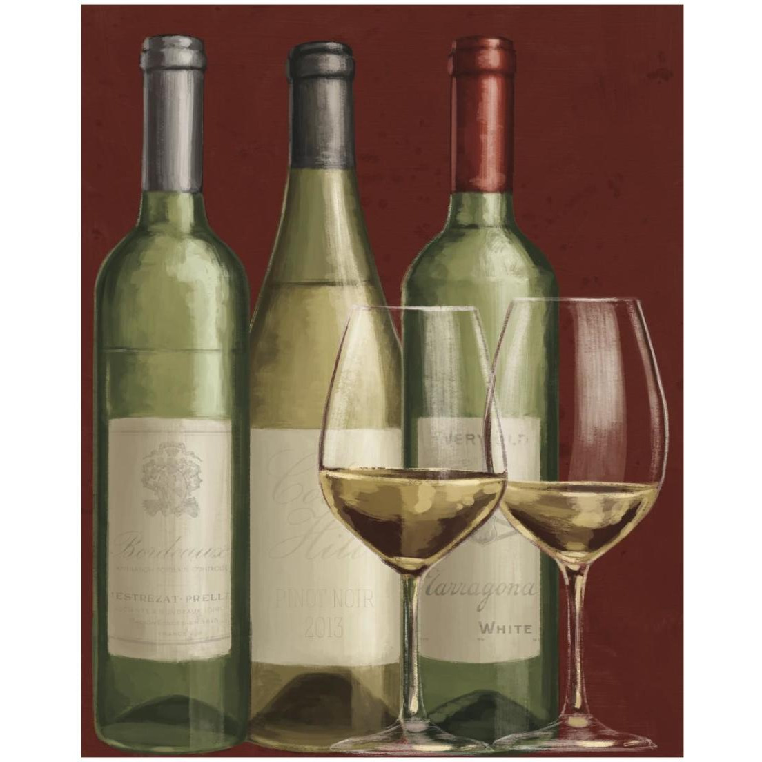 Bistro Paris White Wine -Paper Art-18&quotx22"