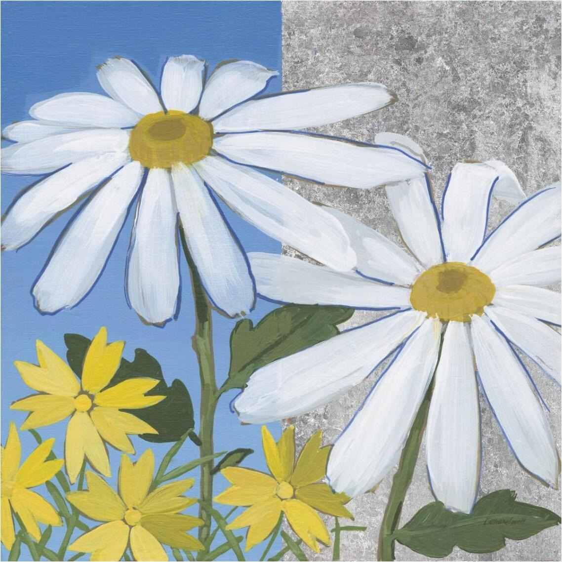 Summer Garden II Silver -Paper Art-38&quotx38"