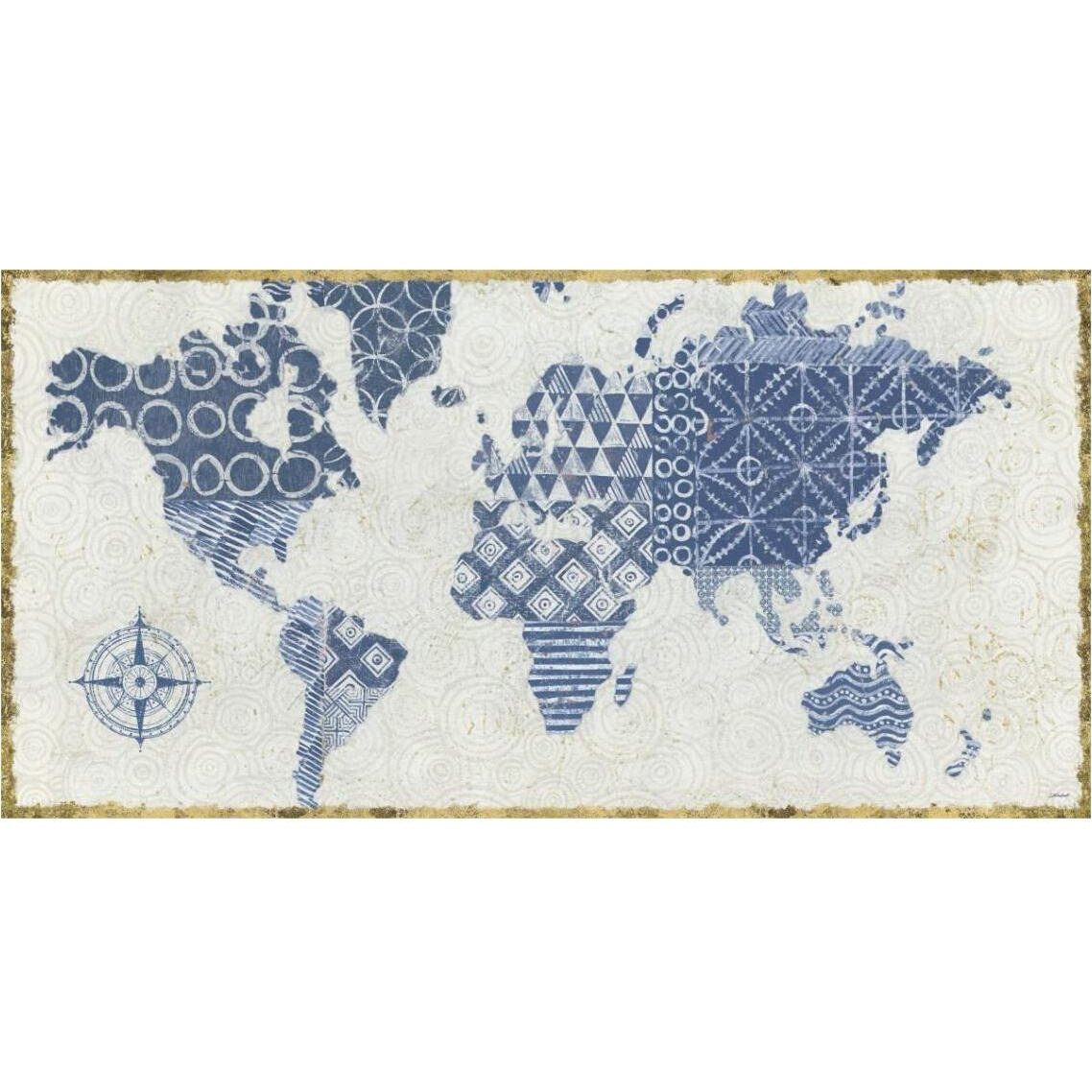 Indigo Gild Map Maki -Paper Art-38&quotx20"