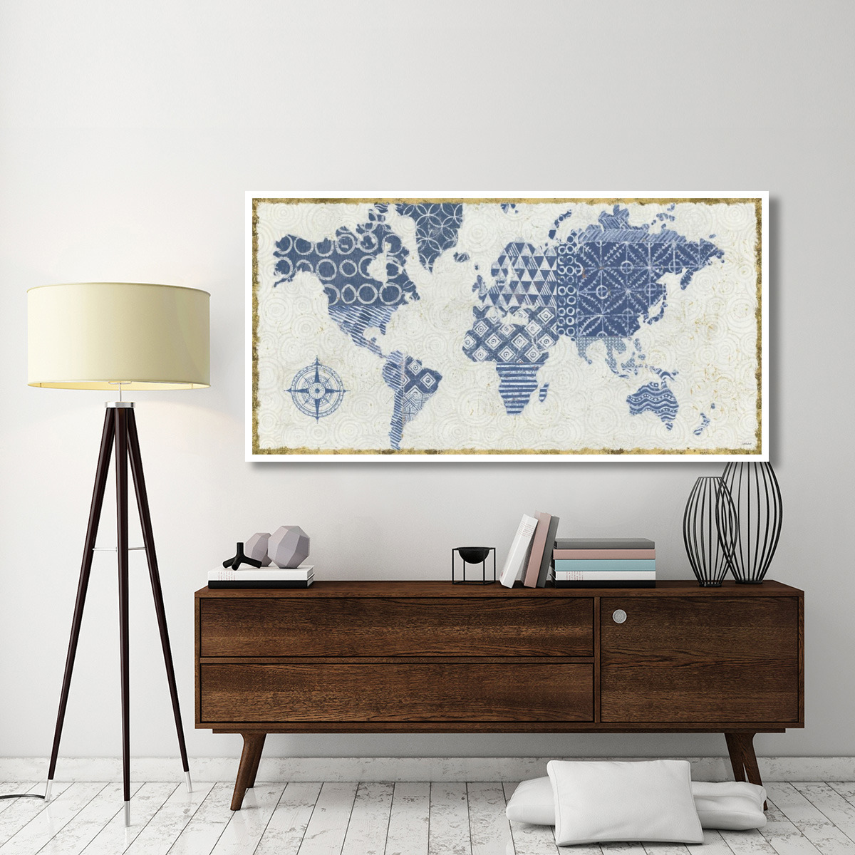 Indigo Gild Map Maki -Paper Art-74&quotx38"