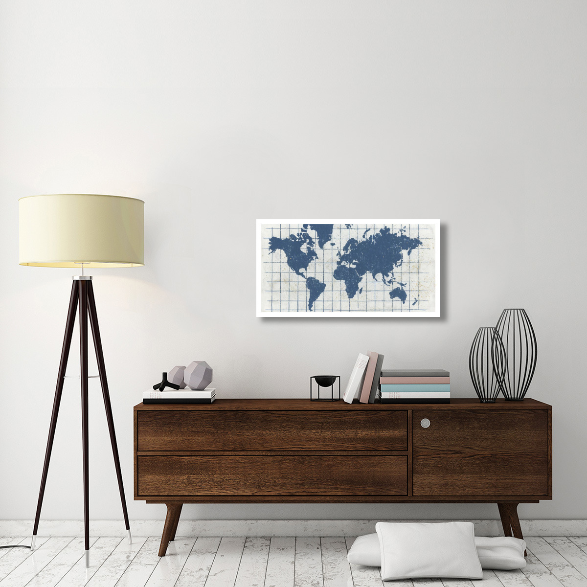 Indigo Gild World Map I -Paper Art-38&quotx20"