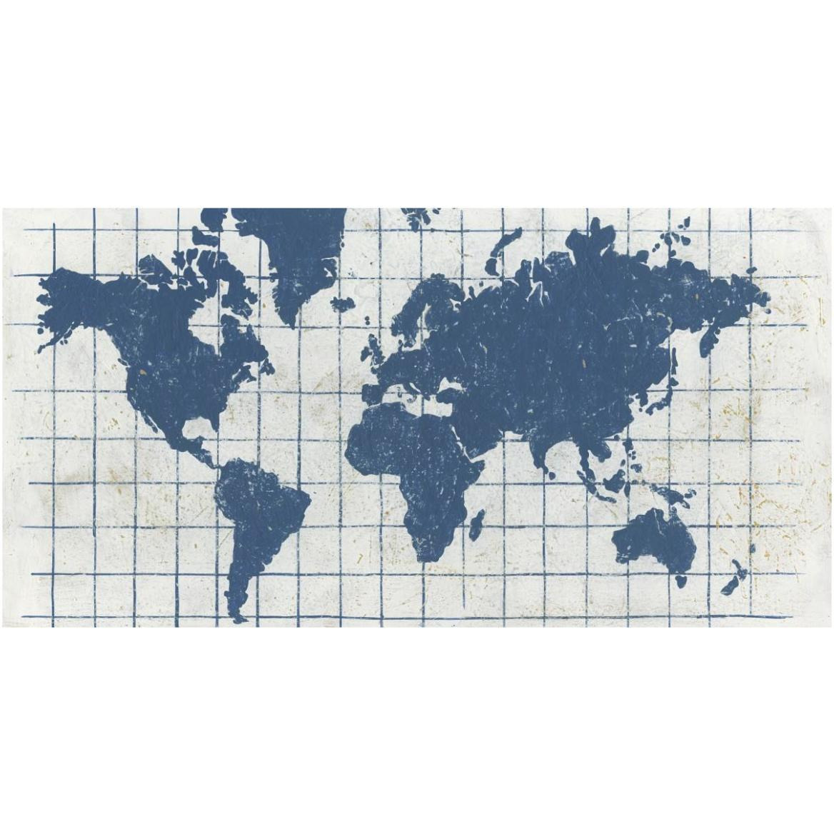 Indigo Gild World Map I -Paper Art-62&quotx32"