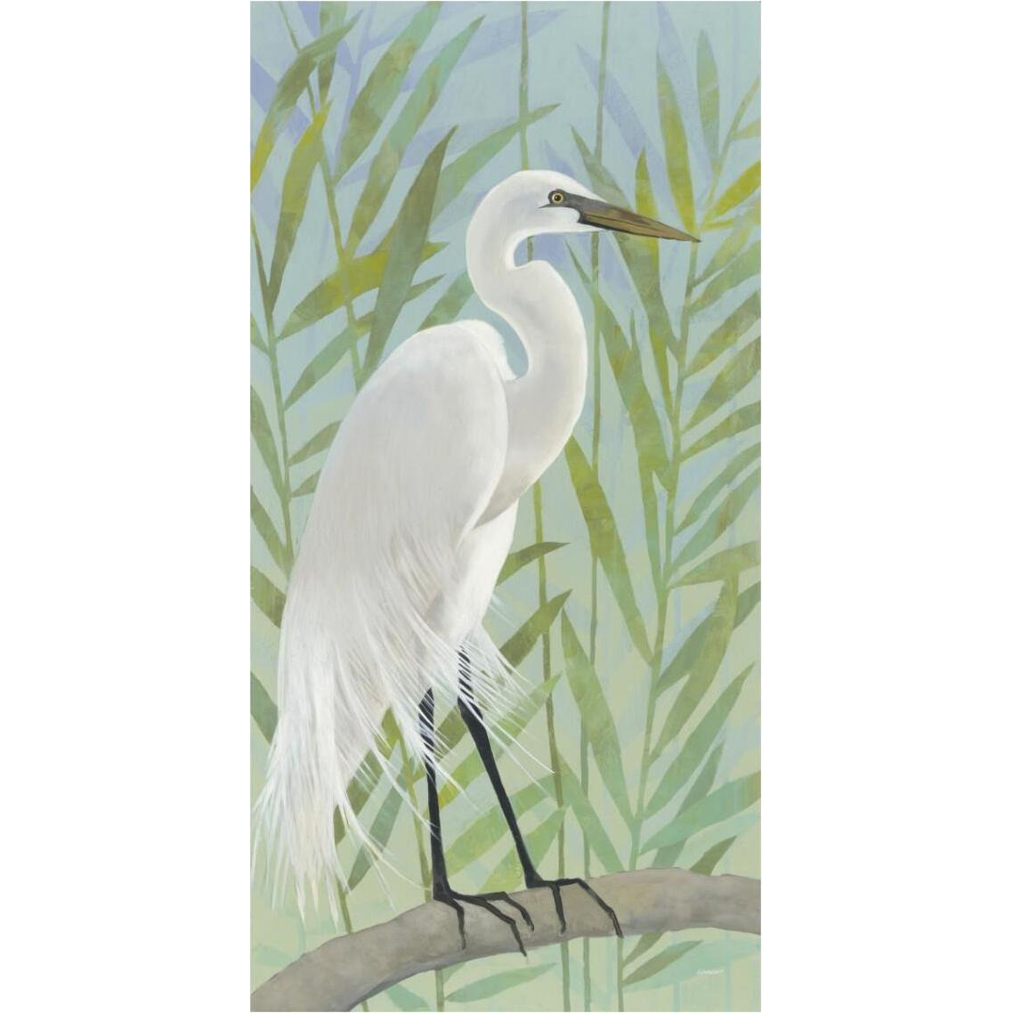 Egret by the Shore I -Paper Art-20&quotx38"