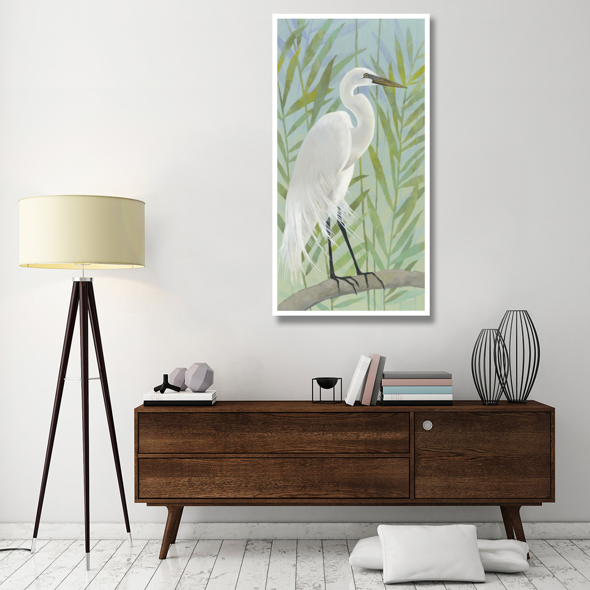 Egret by the Shore I -Paper Art-32&quotx62"