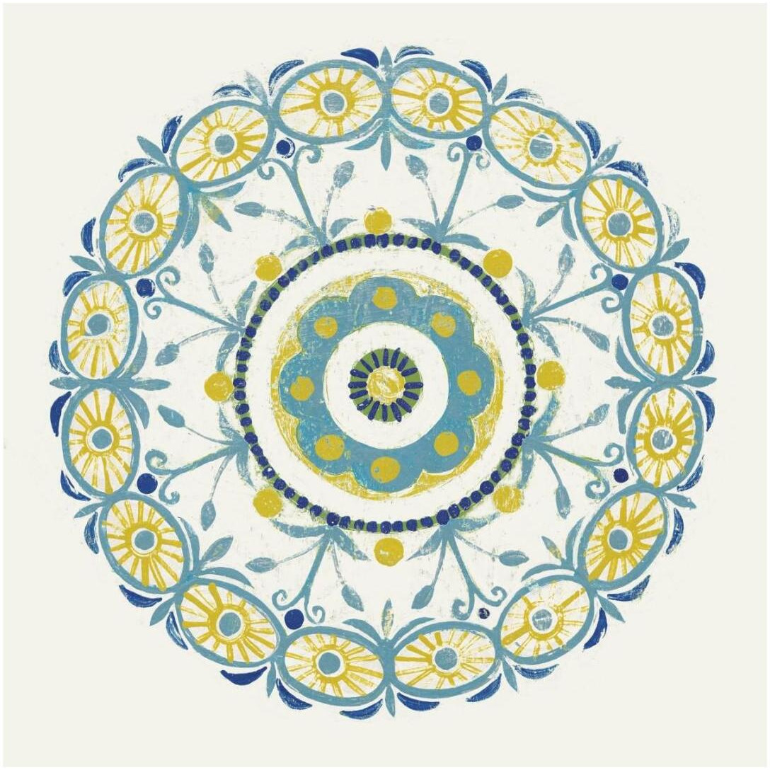 Lakai Circle I Blue and Yellow -Paper Art-20&quotx20"