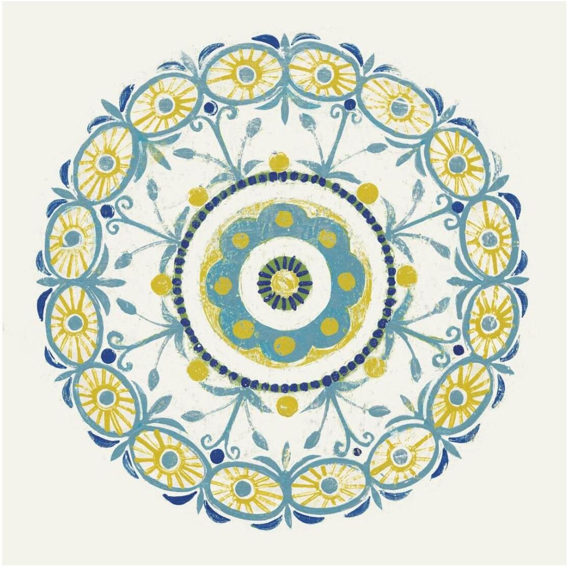 Lakai Circle I Blue and Yellow -Paper Art-26&quotx26"