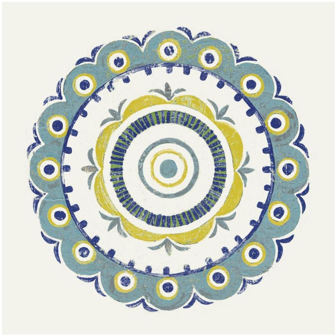 Lakai Circle II Blue and Yellow -Paper Art-26&quotx26"