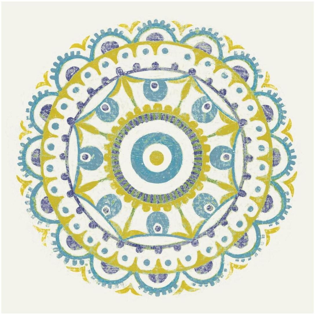 Lakai Circle VI Blue and Yellow -Paper Art-20&quotx20"