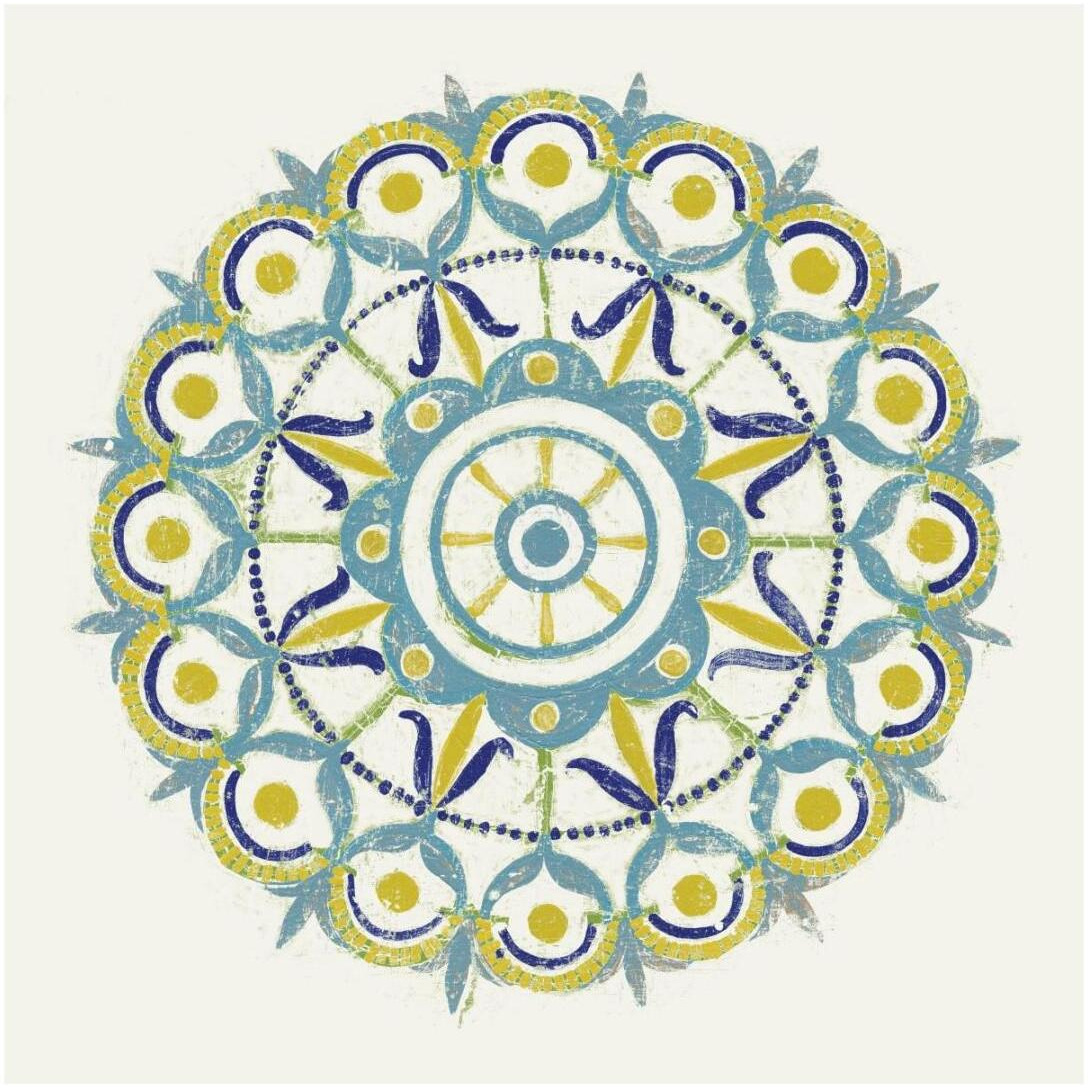 Lakai Circle V Blue and Yellow -Paper Art-20&quotx20"