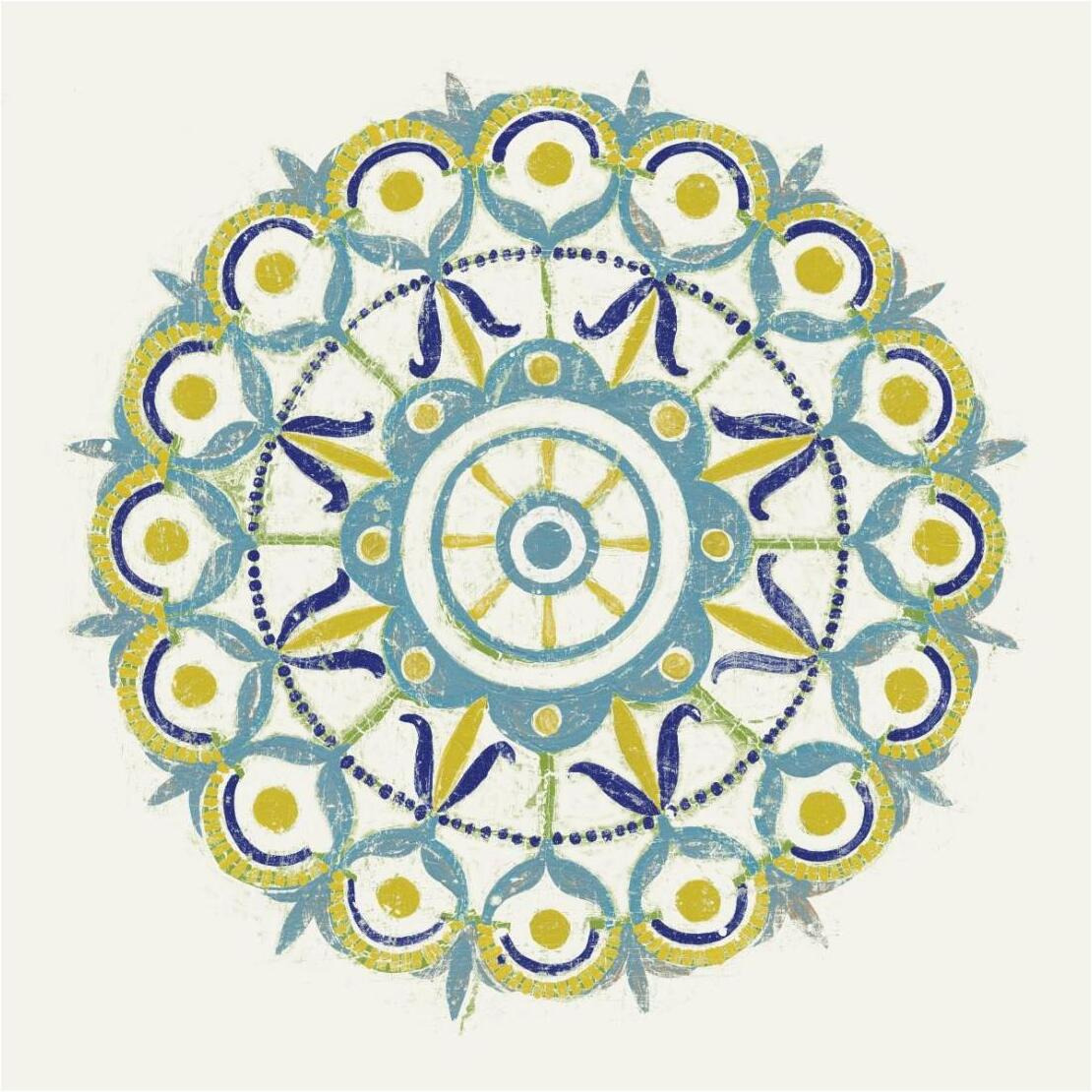 Lakai Circle V Blue and Yellow -Paper Art-26&quotx26"