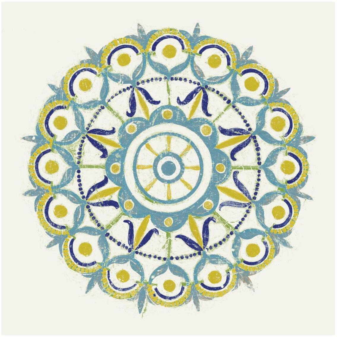 Lakai Circle V Blue and Yellow -Paper Art-32&quotx32"