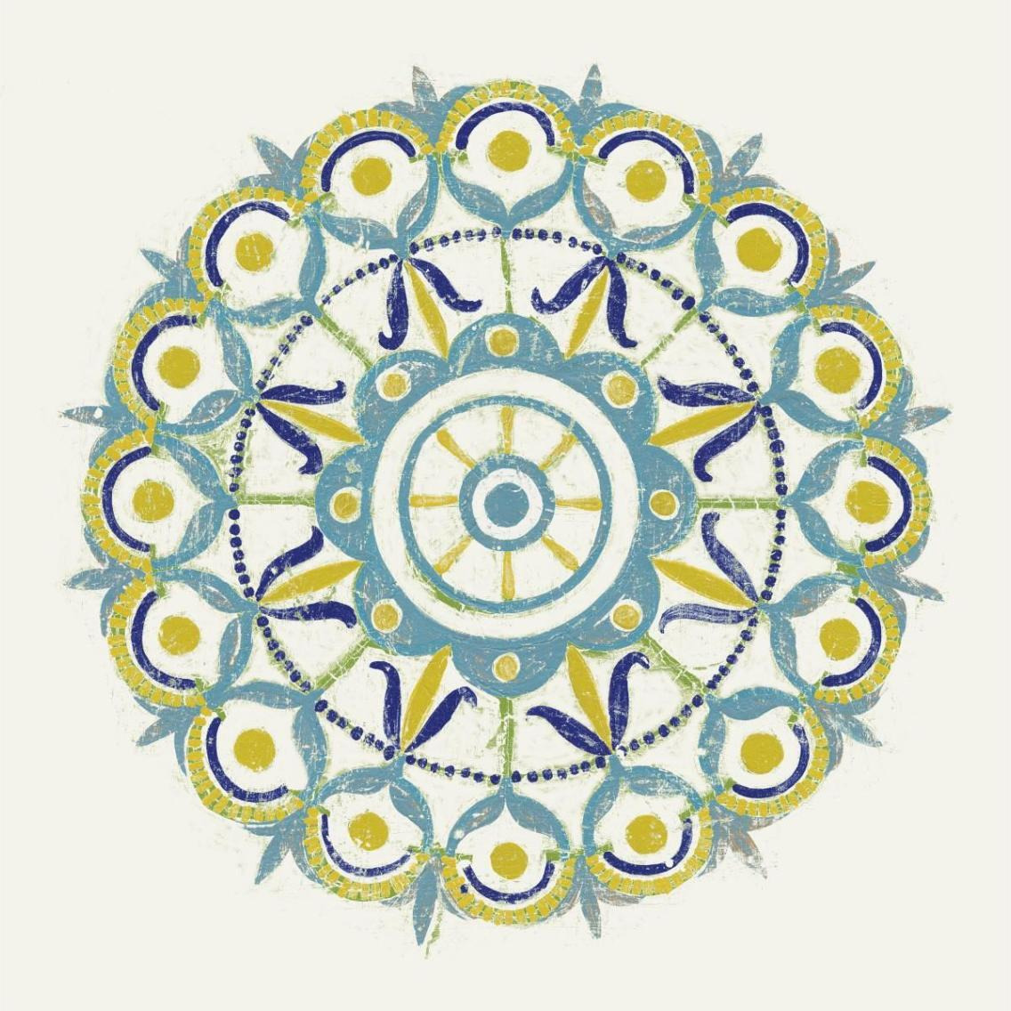 Lakai Circle V Blue and Yellow -Paper Art-38&quotx38"