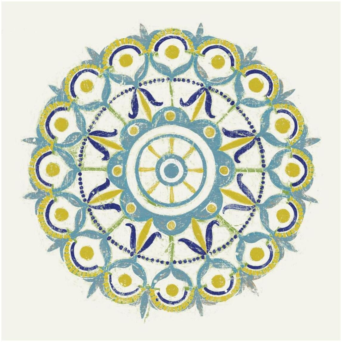 Lakai Circle V Blue and Yellow -Paper Art-42&quotx42"