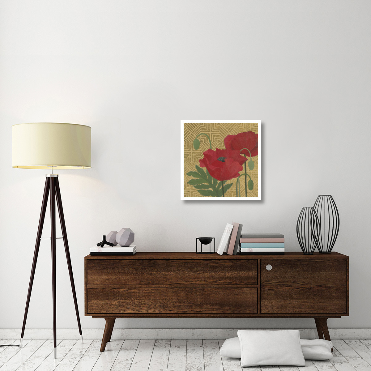 More Poppies with Pattern -Paper Art-26&quotx26"