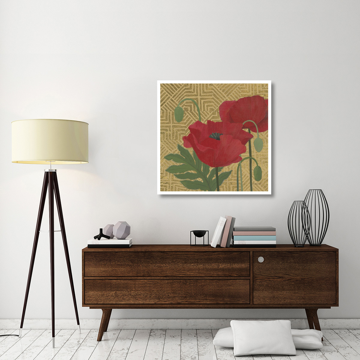 More Poppies with Pattern -Paper Art-38&quotx38"